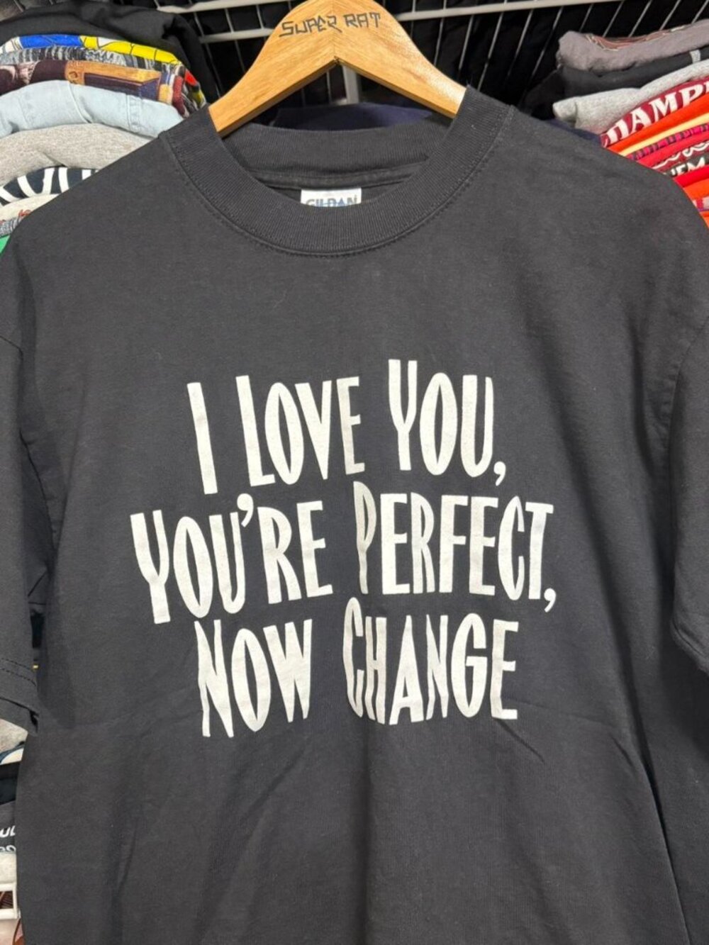 Y2K vintage I love you you’re perfect now change novelty t shirt black